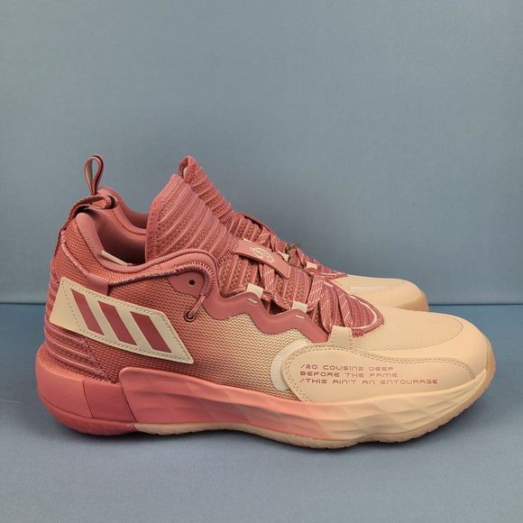 Adidas Basketball Shoes Mens Size 13.5 Dame 7 EXTPLY Pink White Dolla H6… - Picture 3 of 12